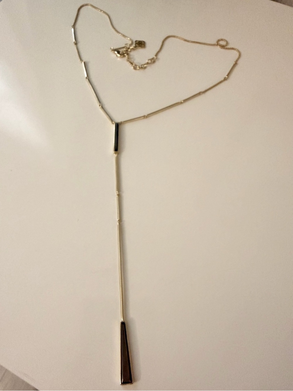 PROTO Kendra Scott Y Chain Gold with Obsidian